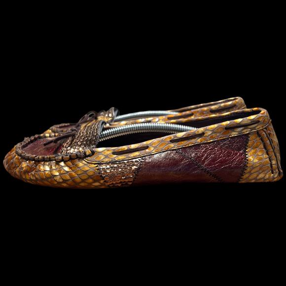 KENZIE Diva Women Sz 8.5 Moccasins Animal Snakeskin Patchwork Flats Loafer Shoes - Picture 6 of 16